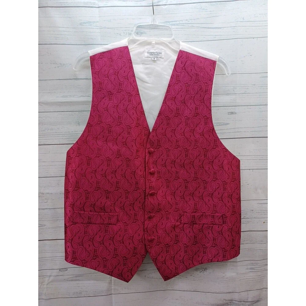 Vittorio Farina Italian Designer Mens Vest Pink Sz M